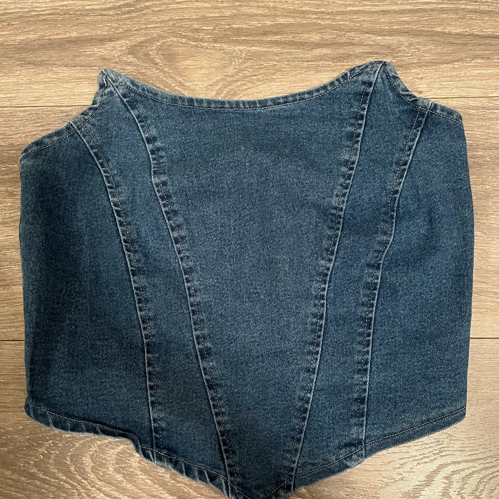 SHEIN Light Denim Corset Top
